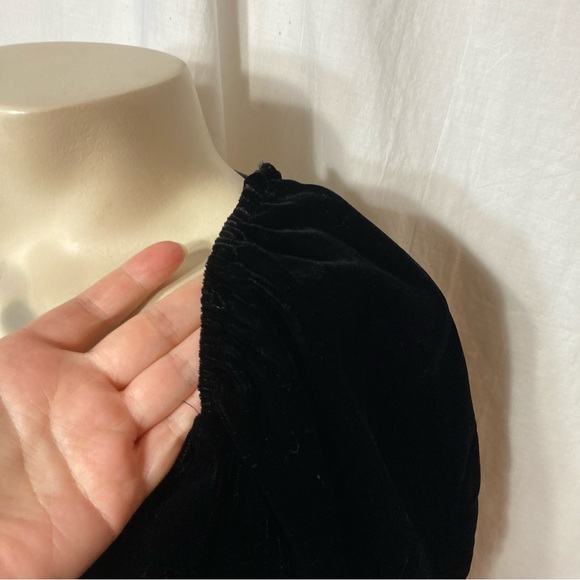 Vintage 1980s black velvet pink prom dress Inner Circle Inc. small - Picture 8 of 15